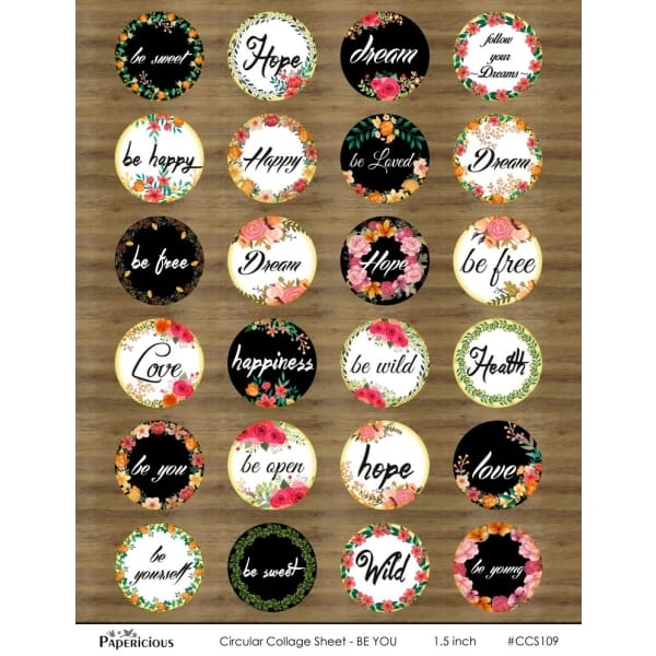 Papericious Circular Collage Sheet - Be You