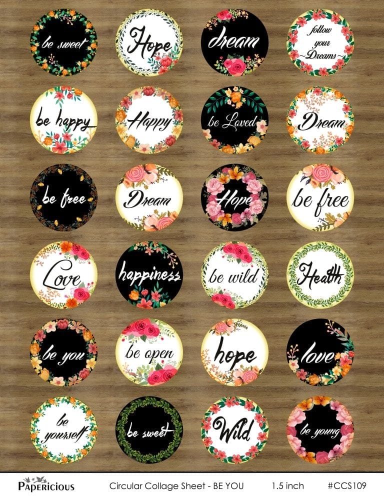 Papericious Circular Collage Sheet - Be You