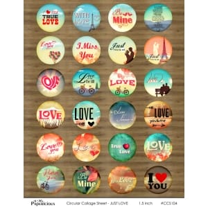 Papericious Circular Collage Sheet - Just Love