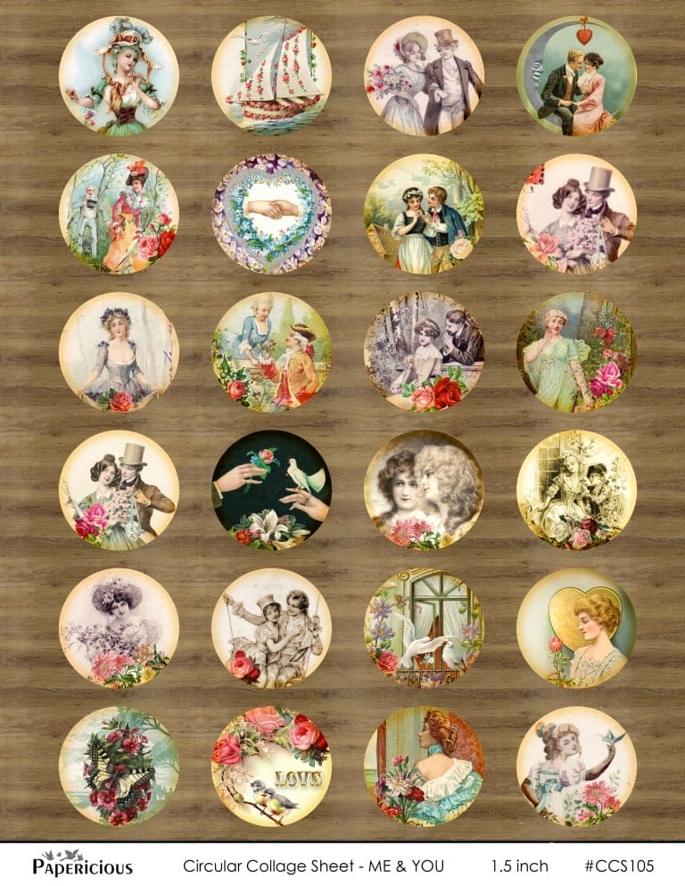 Papericious Circular Collage Sheet - Me & You