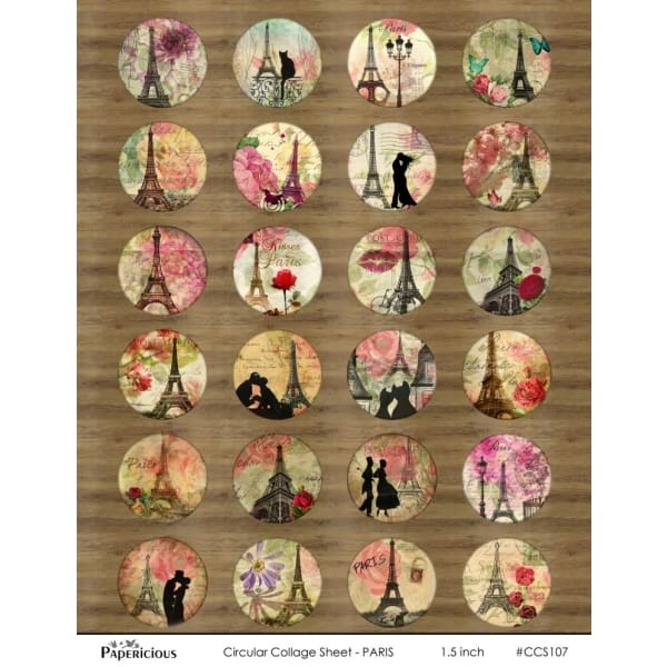 Papericious Circular Collage Sheet - Paris