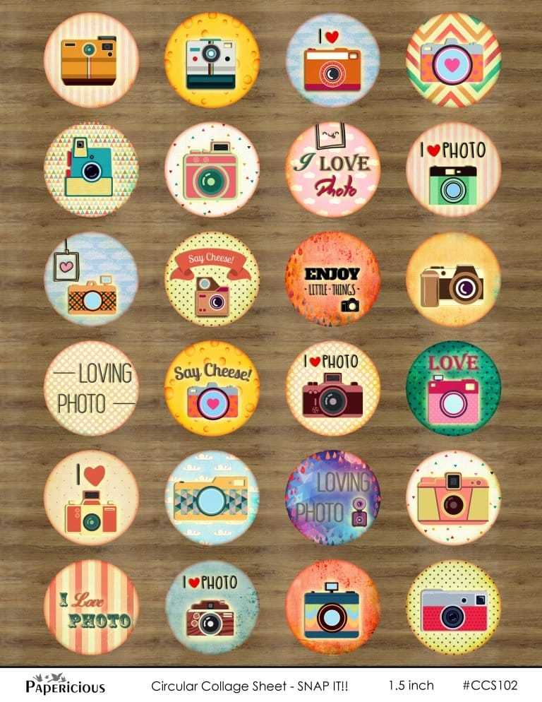 Papericious Circular Collage Sheet - Snap It
