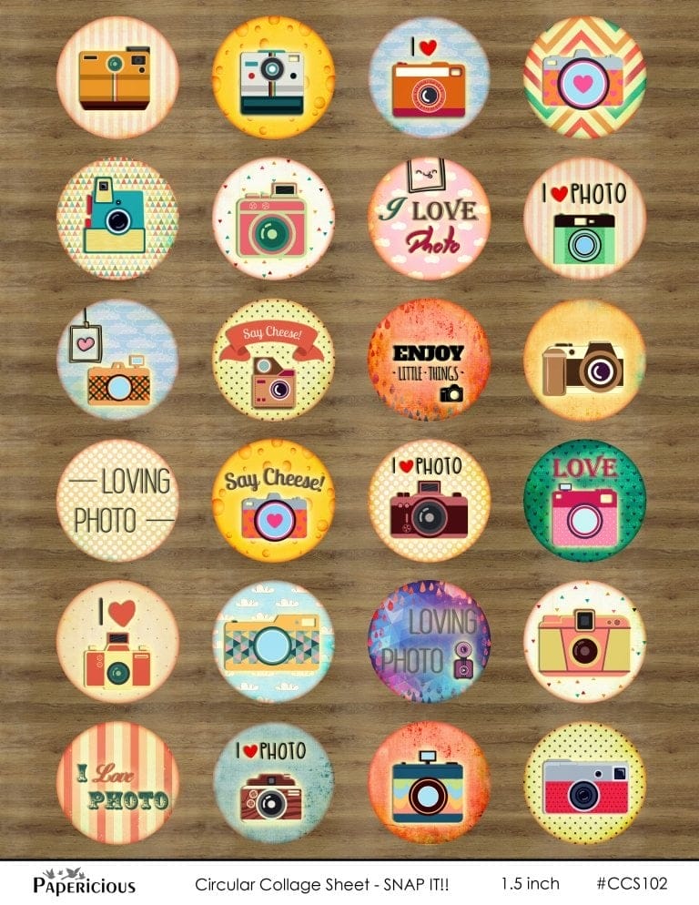 Papericious Circular Collage Sheet - Snap It papericious circuar collage sheets snap it ccs102 Papericious Circular Collage Sheet - Snap It