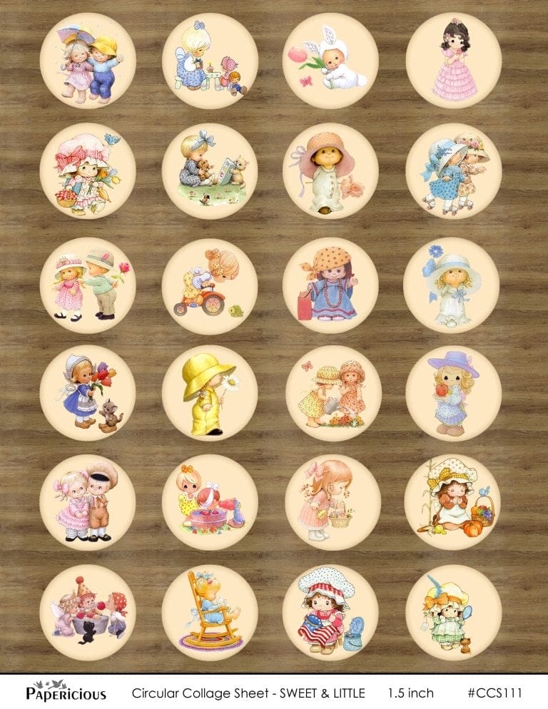 Papericious Circular Collage Sheet - Sweet papericious circuar collage sheets sweet amp little ccs111 Papericious Circular Collage Sheet - Sweet