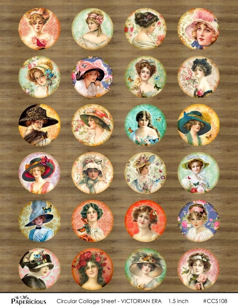 Papericious Circular Collage Sheet - Victorian Era papericious circuar collage sheets victorian era ccs108 Papericious Circular Collage Sheet - Victorian Era