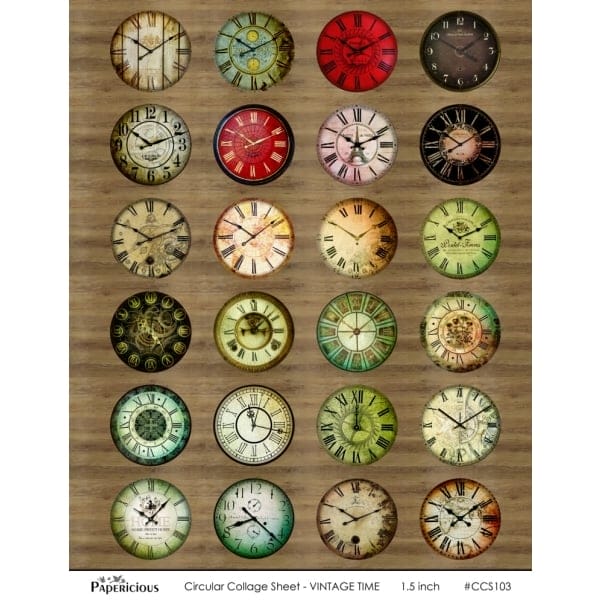 Papericious Circular Collage Sheet - Vintage Time