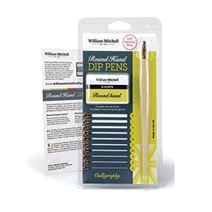 William Mitchell Calligraphy Round Left Hand Dip Pens Set