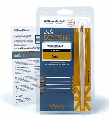 William Mitchell Calligraphy Italic Left Hand Dip Set