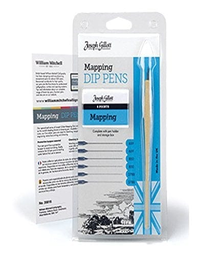William Mitchell Joseph Gillott Mapping Dip Pens Set