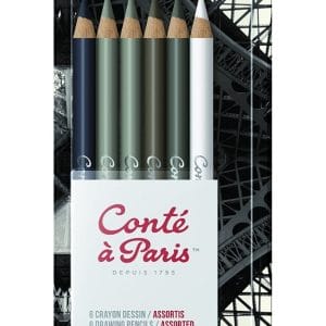 Conte A Paris Artist's Drawing Pencils Assorted Set of 6 - Blister Pack
