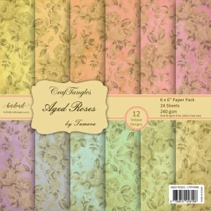 CrafTangles Scrapbook Paper Pack - Aged Roses (6"x6")