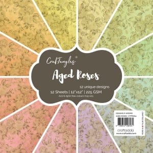 CrafTangles Scrapbook Paper Pack - Aged Roses (12"x12")