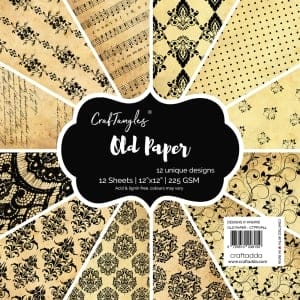 CrafTangles Scrapbook Paper Pack - Old Paper (12"x12")