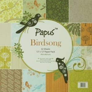 Papus 12x12 Paper Pack - BirdSong (Set of 32 sheets)