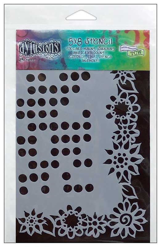 Dylusions 5 X 8 Stencil - Dot Flowers dylusions dys34247 dotted flowers small Dylusions 5 X 8 Stencil - Dot Flowers