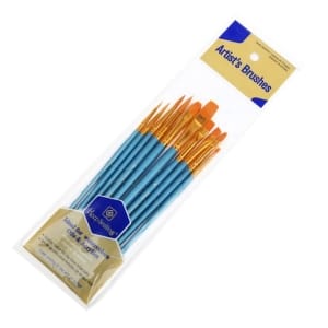 Brushes For Acrylic, Oil & Watercolor - Set of 10