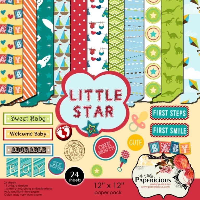 Papericious - Little Star (12 by 12 patterned paper) little star Papericious - Little Star (12 by 12 patterned paper)
