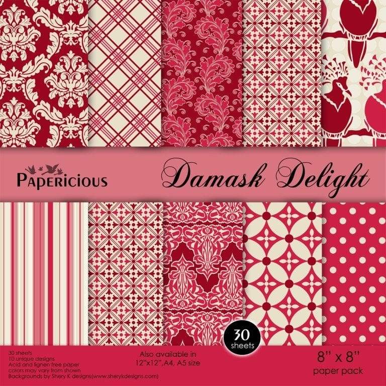 Papericious - Damask Delight (8 by 8 patterned paper) Papericious - Damask Delight (8 by 8 patterned paper)