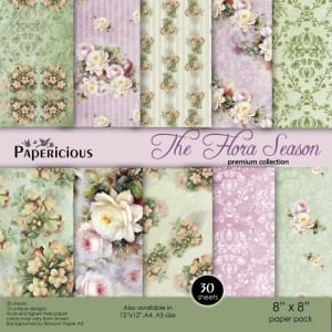 Papericious Premium Collection - The Flora Season (8 by 8 patterned paper)