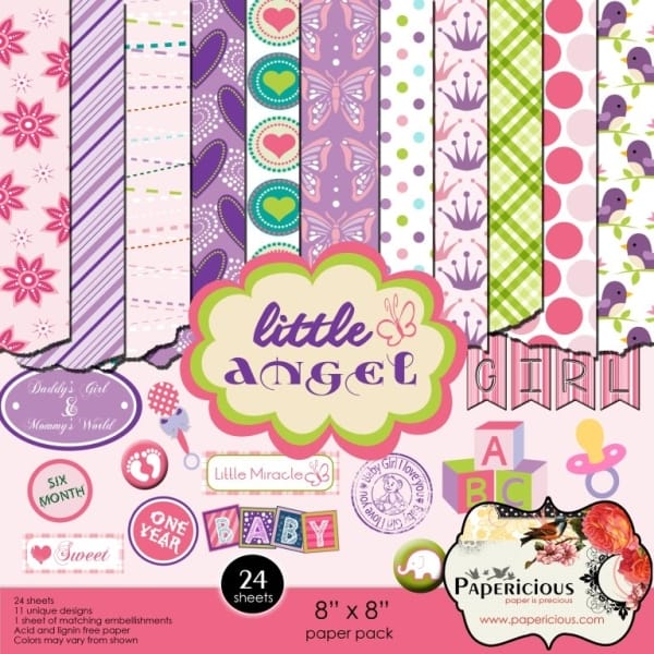 Papericious - Little Angel (8 by 8 patterned paper)