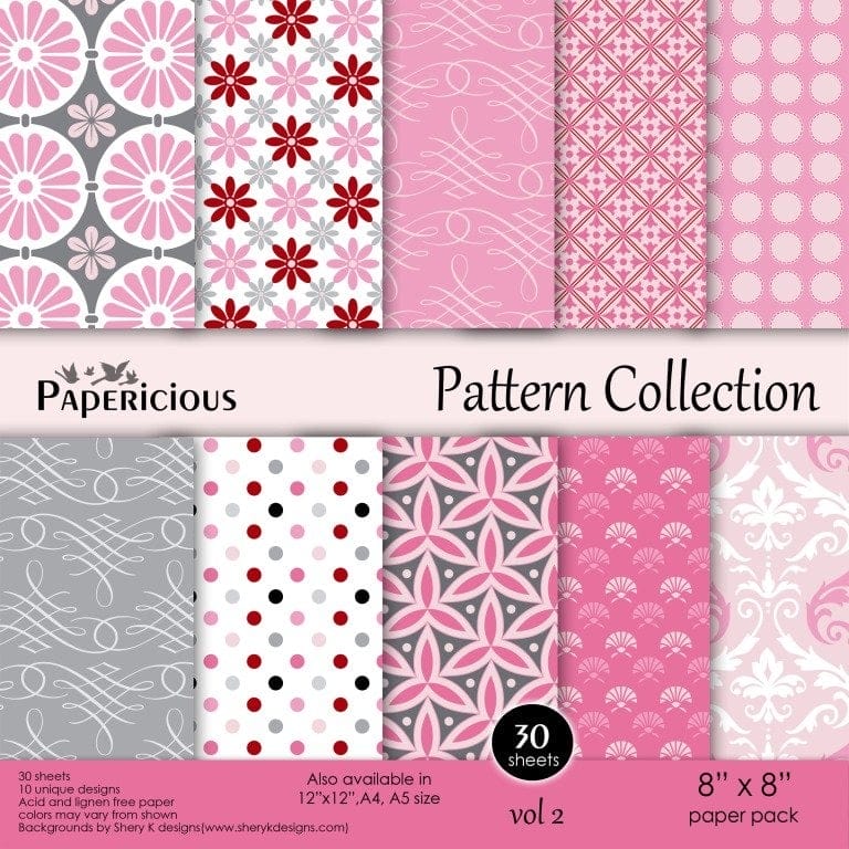 Papericious - Pattern Collection - Vol 2 (8 by 8 patterned paper)