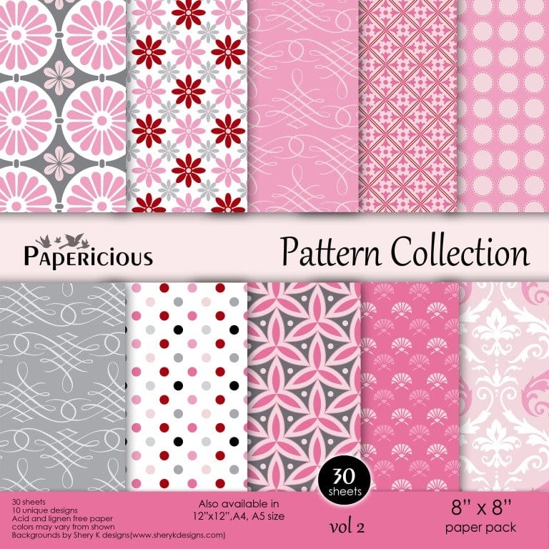 Papericious - Pattern Collection - Vol 2 (8 by 8 patterned paper) Papericious - Pattern Collection - Vol 2 (8 by 8 patterned paper)