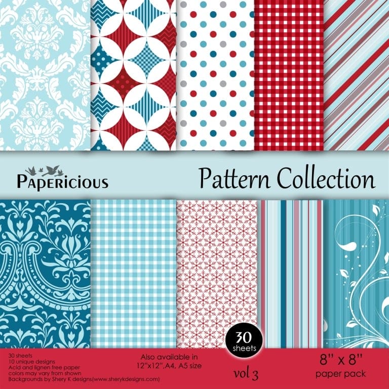 Papericious - Pattern Collection - Vol 3 (8 by 8 patterned paper) Papericious - Pattern Collection - Vol 3 (8 by 8 patterned paper)