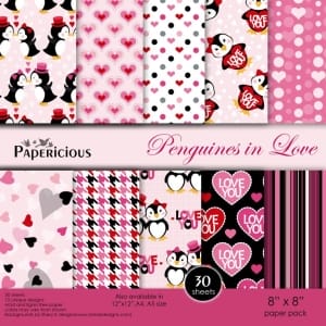 Papericious - Penguines in Love (8 by 8 paper)