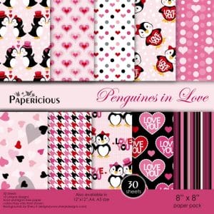 Papericious - Penguines in Love (8 by 8 paper)