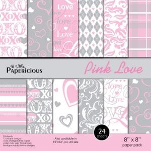 Papericious - Pink Love (8 by 8 paper)