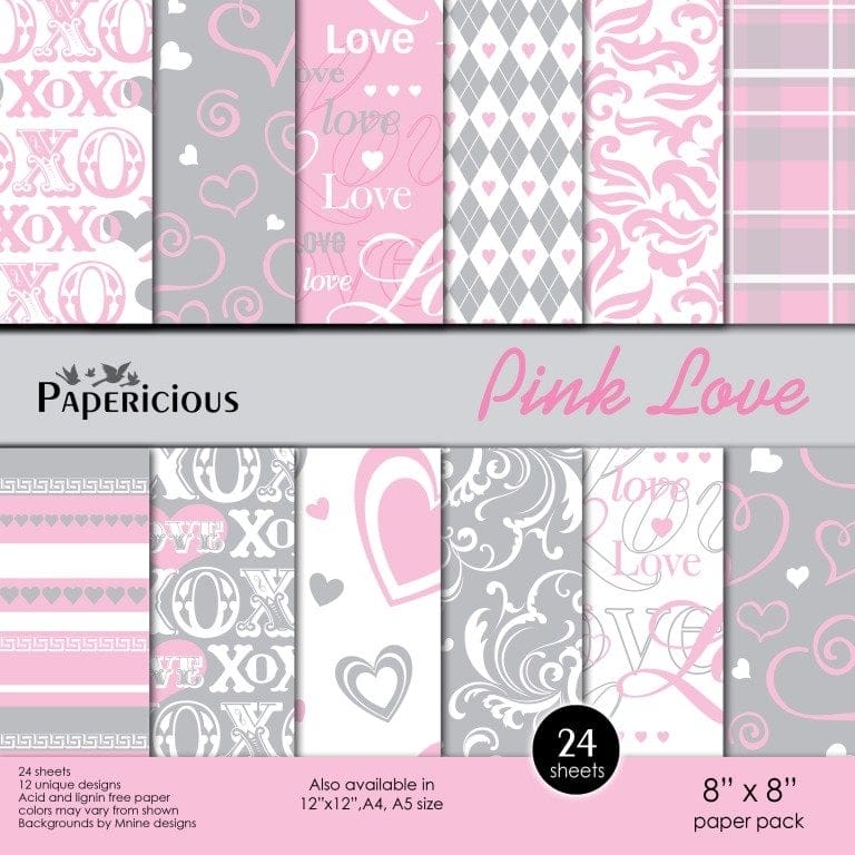 Papericious - Pink Love (8 by 8 paper) Papericious - Pink Love (8 by 8 paper)