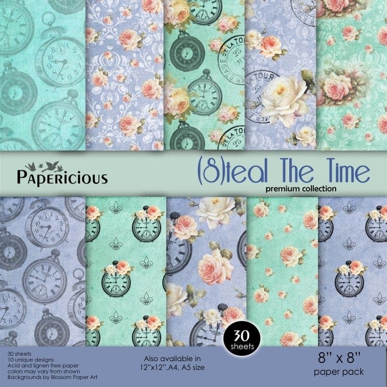 Papericious Premium Collection - Steal the TIme (8 by 8 patterned paper) Papericious Premium Collection - Steal the TIme (8 by 8 patterned paper)