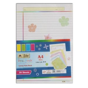Lotus Designer Colour Sheets - A4 (One Side Multi Design D4) - 20 Sheets