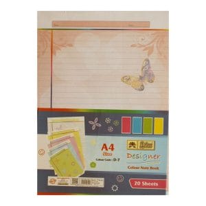 Lotus Designer Colour Sheets - A4 (One Side Multi Design D7) - 20 Sheets