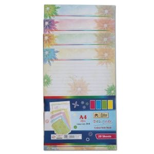 Lotus Designer Colour Sheets - A4 ( One Side Floral) - 20 Sheets