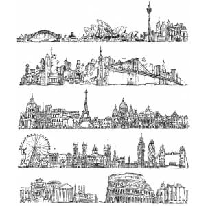 Tim Holtz Stampers Anonymous Cling Rubber Stamps - Cityscapes