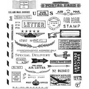 Tim Holtz Stampers Anonymous Cling Rubber Stamps - Correspondence