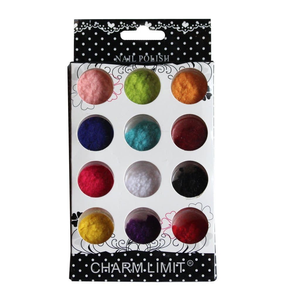 Nail Art Set - Glitter Felt Dust (Set of 12 colors)