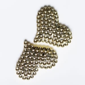 Plastic Designer Hearts - Golden (Set of 2 pcs)