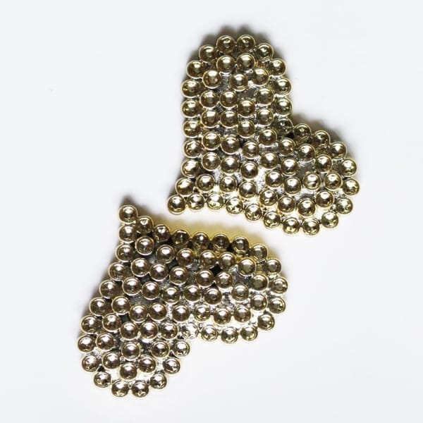 Plastic Designer Hearts - Golden (Set of 2 pcs)