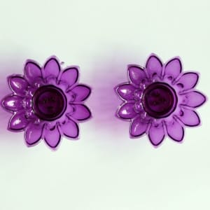 Floral shaped Tea light holder (set of 2 pcs) - Purple