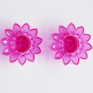 Floral shaped Tea light holder (set of 2 pcs) - Pink