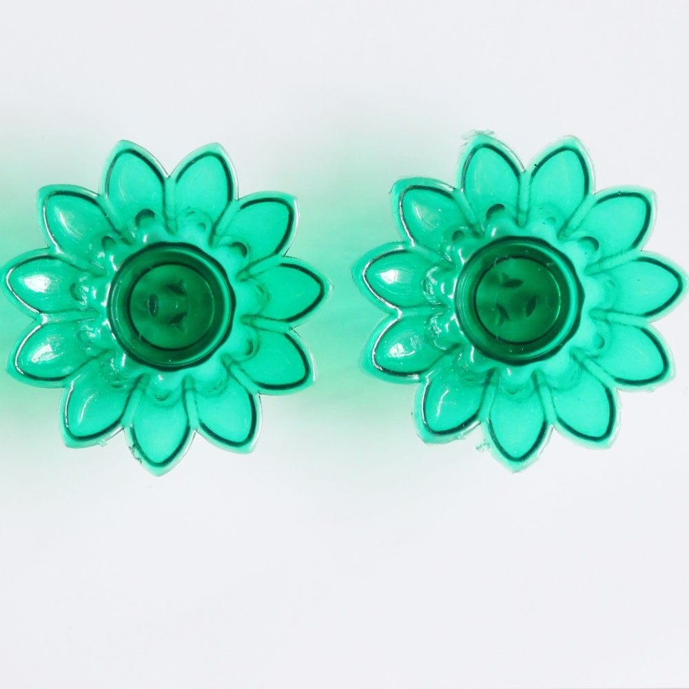 Floral shaped Tea light holder (set of 2 pcs) - Green