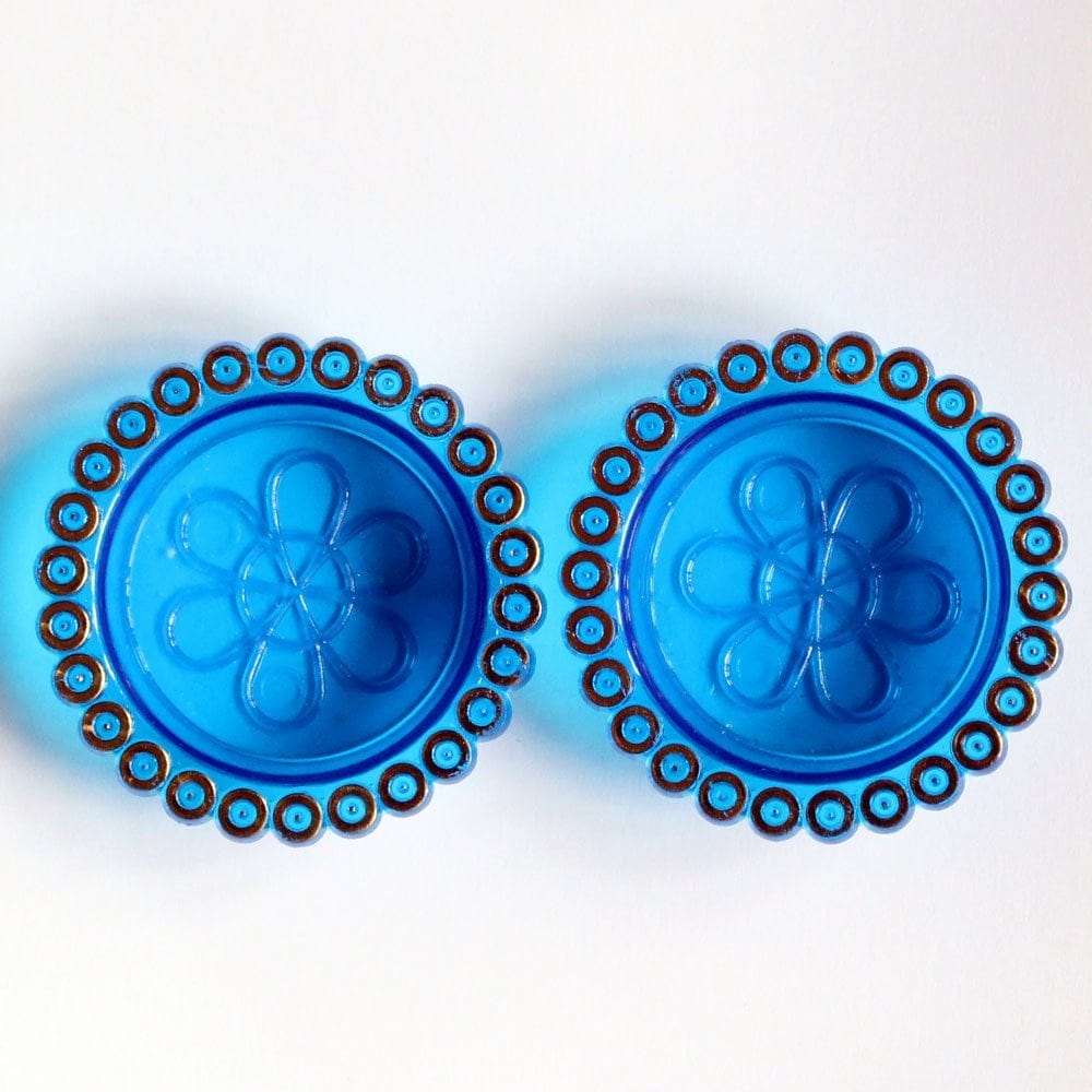 Circular Tea light holder (set of 2 pcs) - Blue