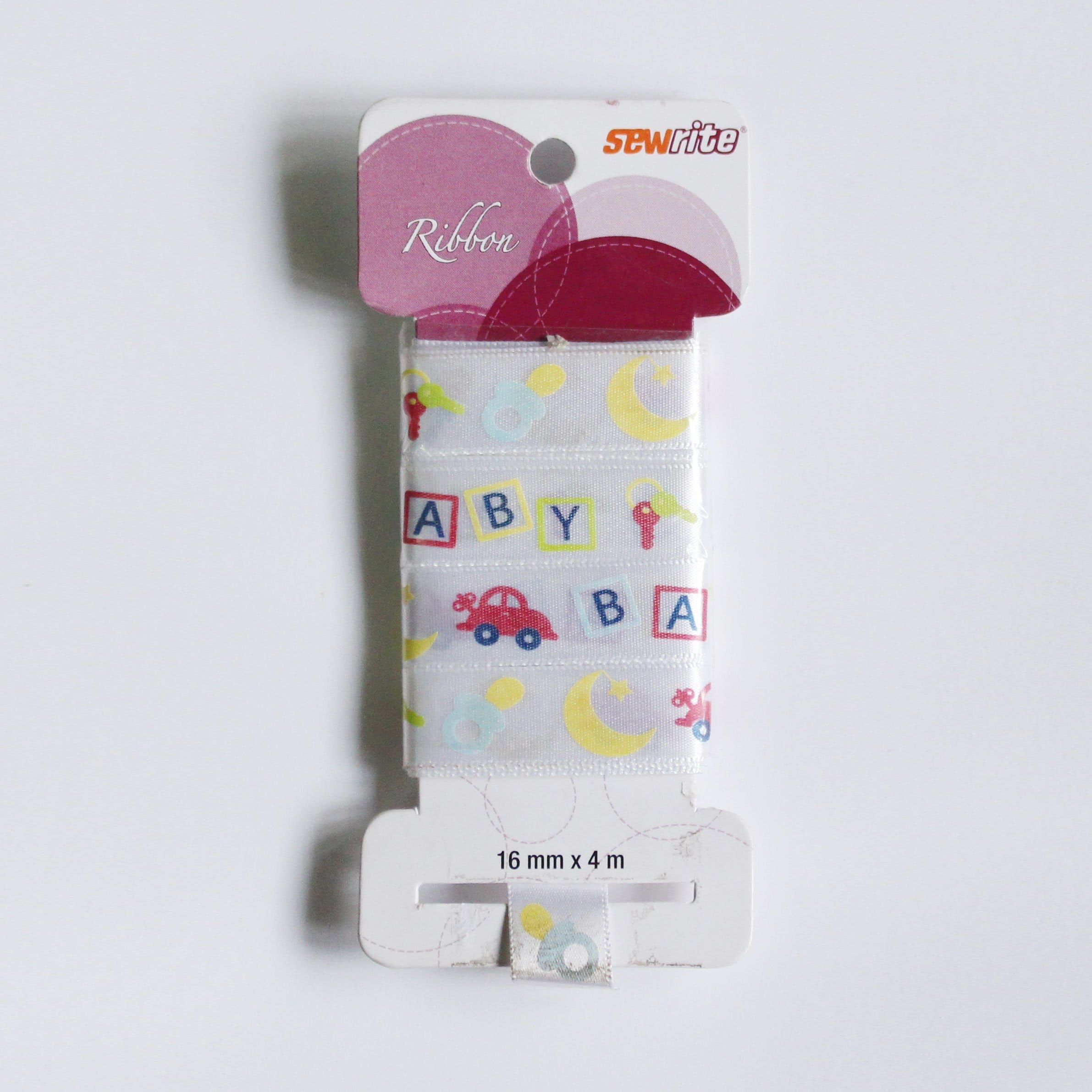 Sewrite Ribbon - Baby Toys (White) d20210 swerite ribbon baby and their toys Sewrite Ribbon - Baby Toys (White)