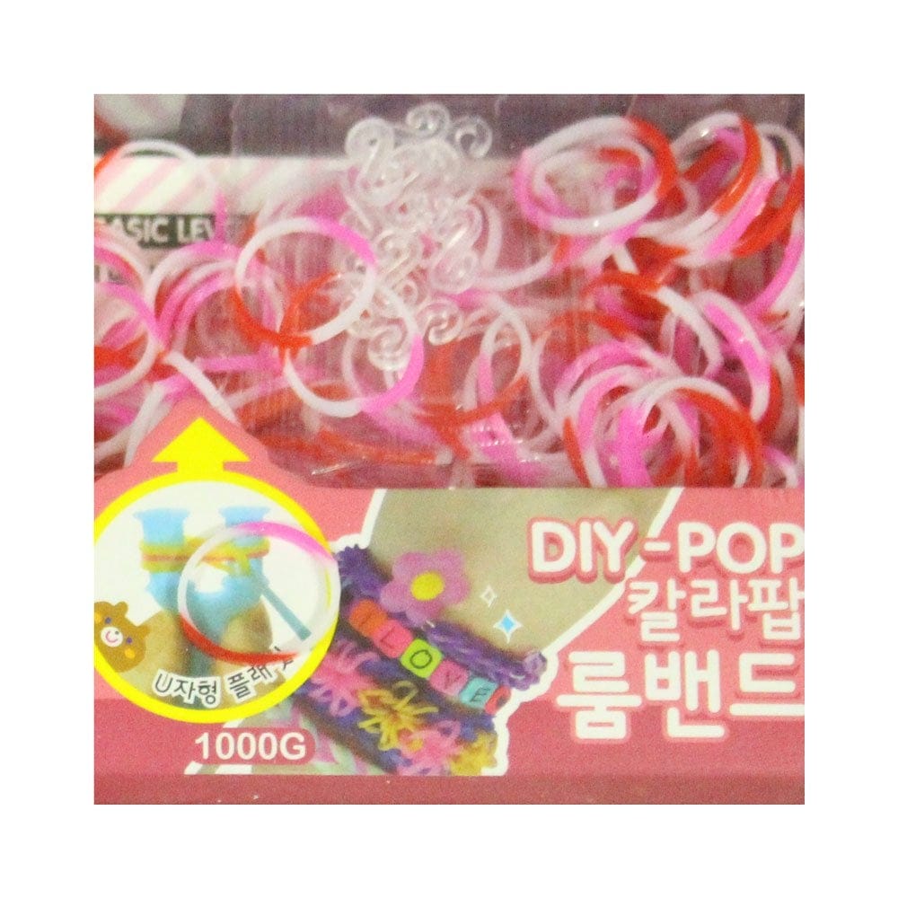 DIY-POP Colorful Loom Band Kit loom band pink red loom-band-pink-red