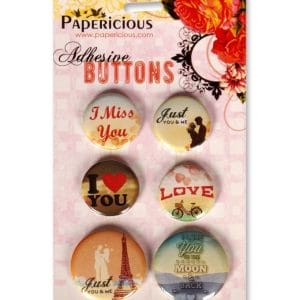 Papericious Adhesive Buttons - Just Love