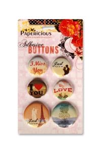 Papericious Adhesive Buttons - Just Love