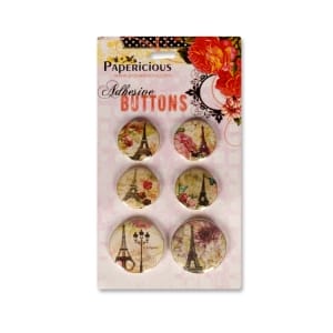 Papericious Adhesive Buttons - Paris