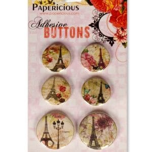 Papericious Adhesive Buttons - Paris